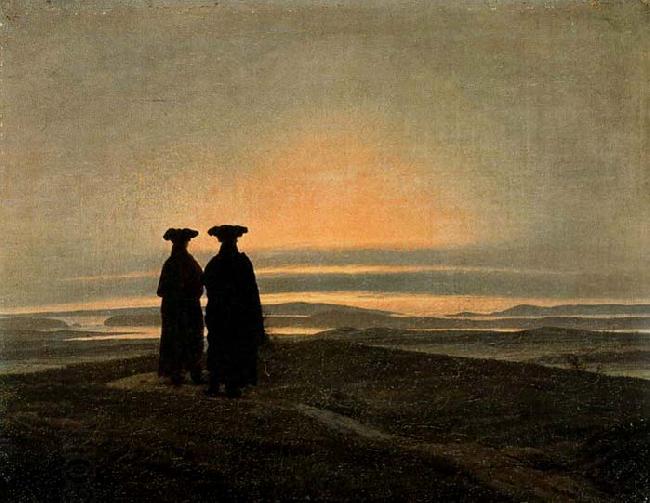 Caspar David Friedrich Evening Landscape with Two Men